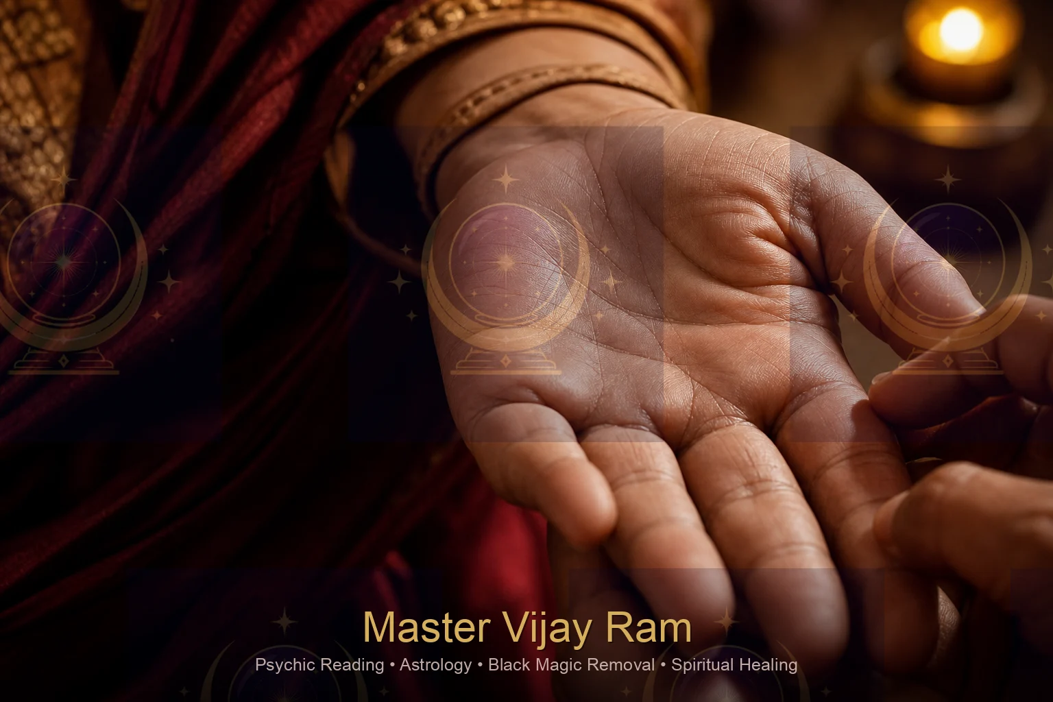 Palm observation during a consultation session with Master Vijay Ram