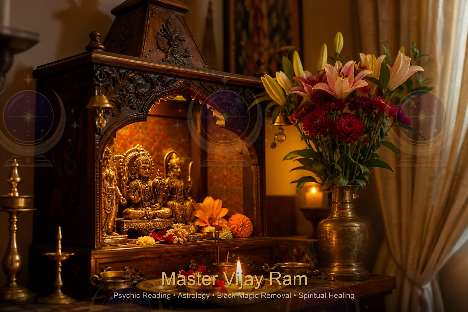 Peaceful home altar for protection, protect children black magic Master Vijay Ram