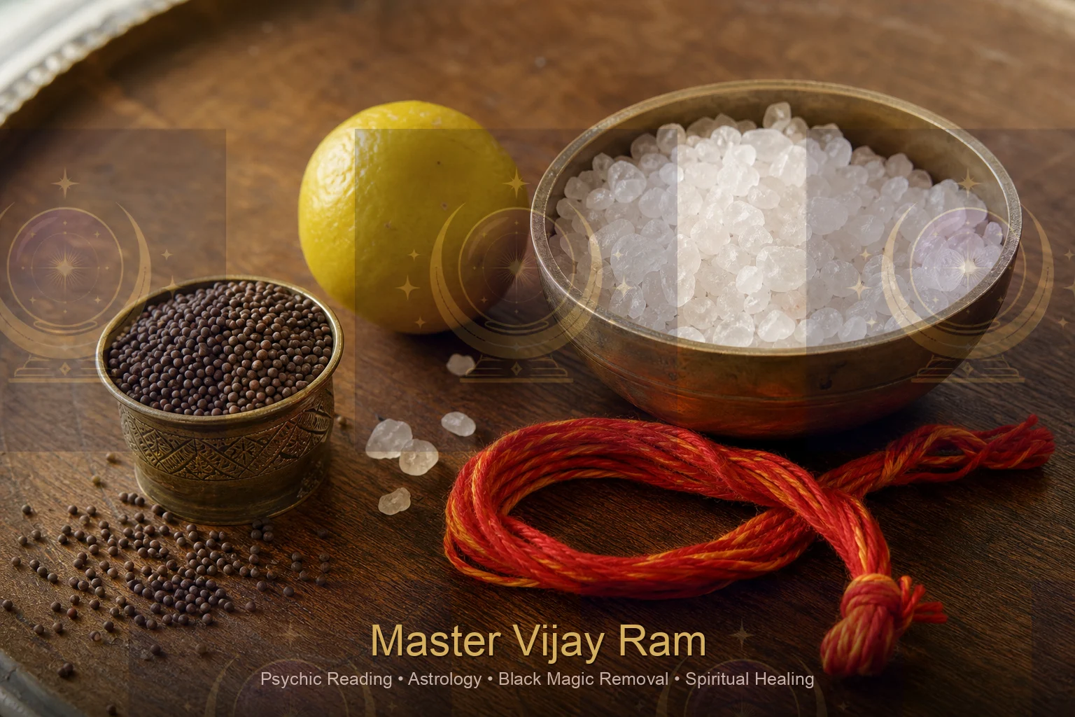 Traditional nazar removal items used in evil eye protection by Master Vijay Ram