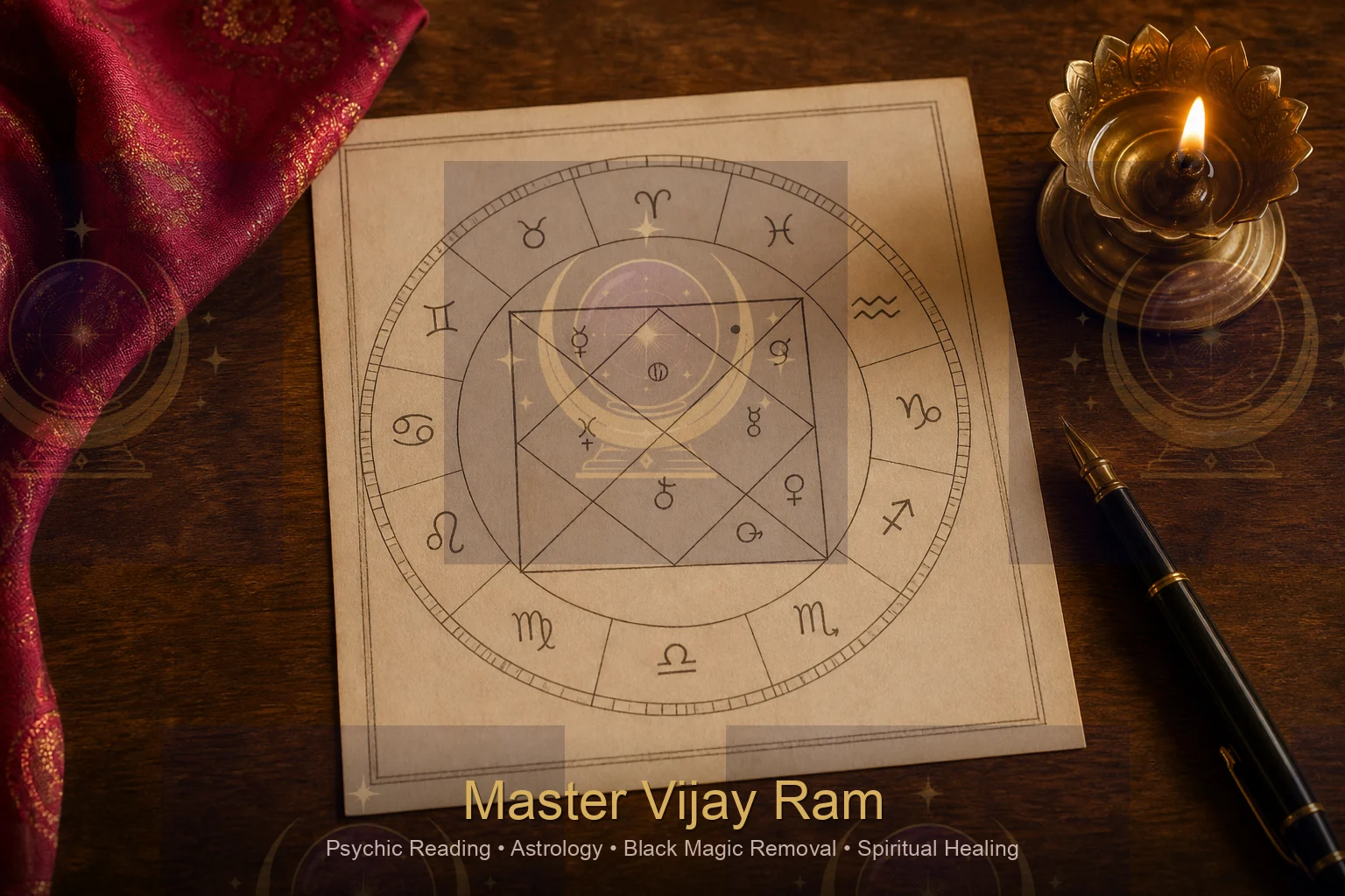 Vedic astrology birth chart used in a consultation with Master Vijay Ram