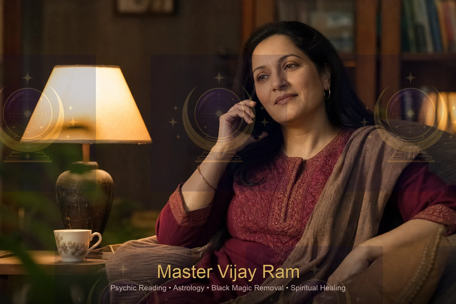 Client having a phone consultation with Master Vijay Ram