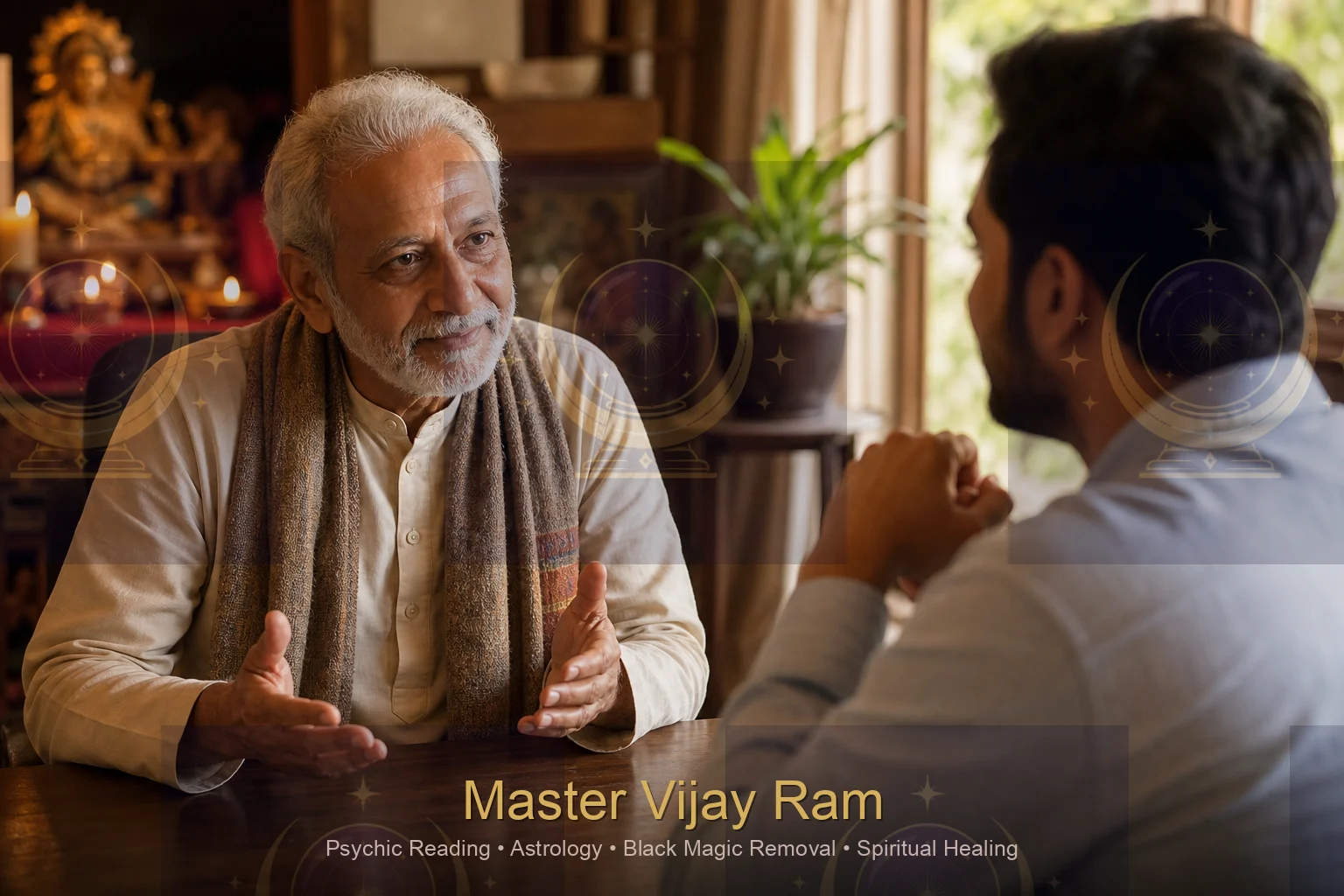 Client speaking with Master Vijay Ram about ex love back guidance in Kitchener