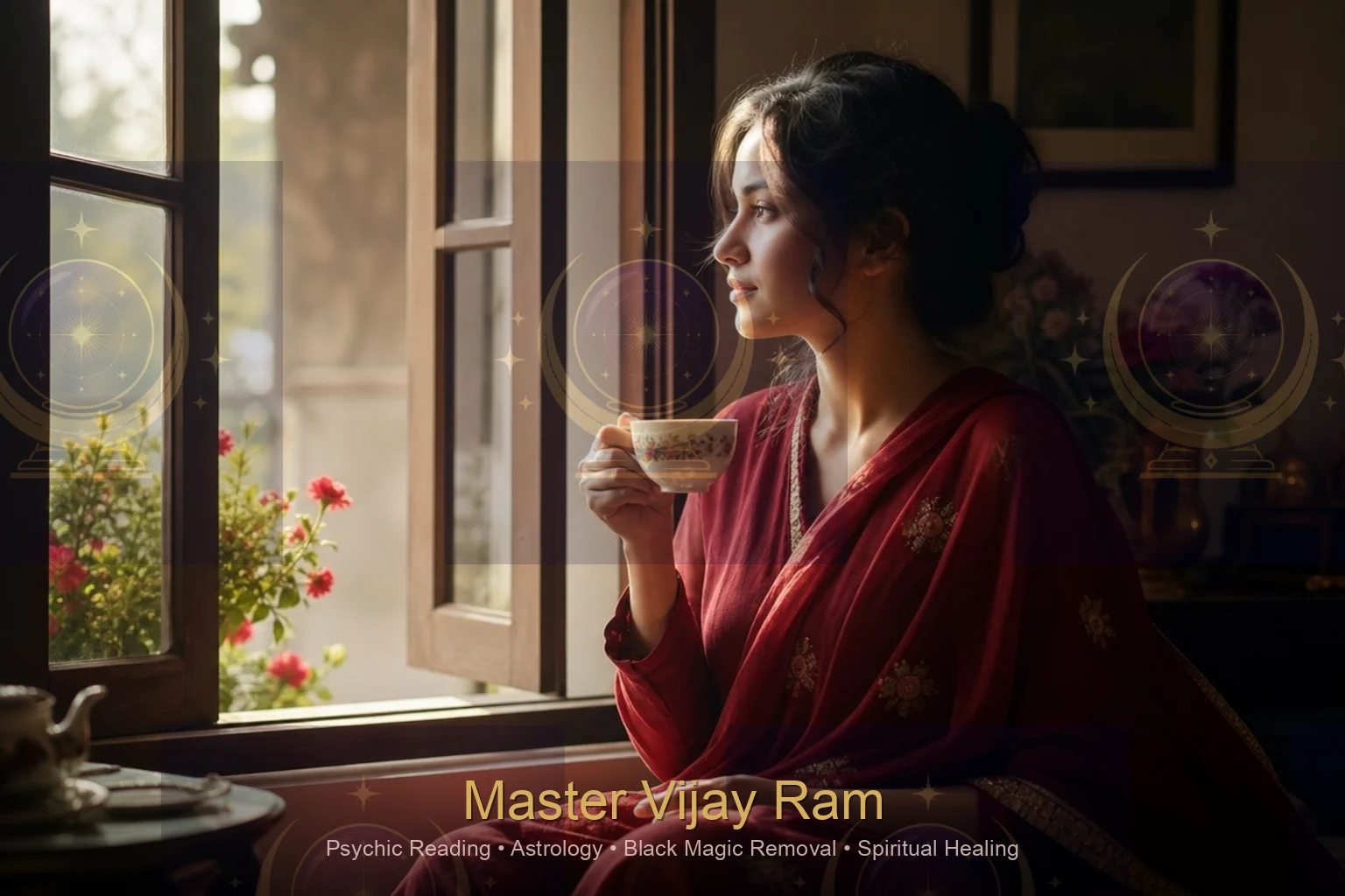 Person waiting patiently during reuniting process with Master Vijay Ram