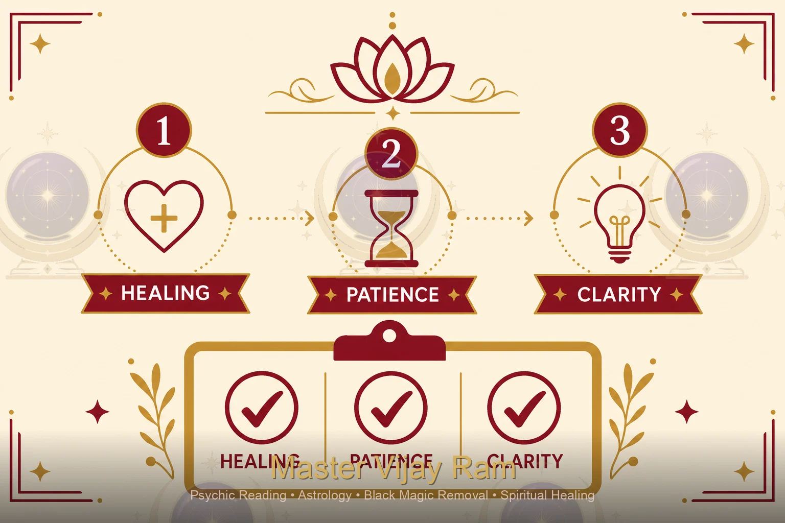 Infographic checklist for healing before reunion Master Vijay Ram