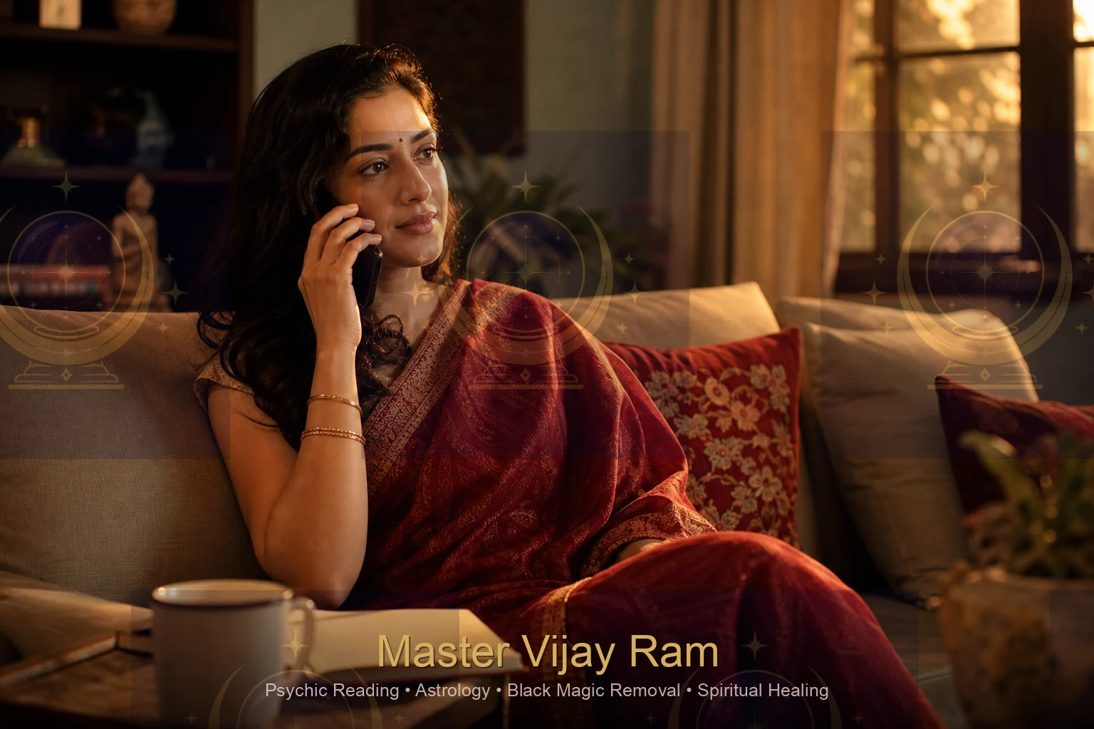 Client having a phone love psychic reading with Master Vijay Ram