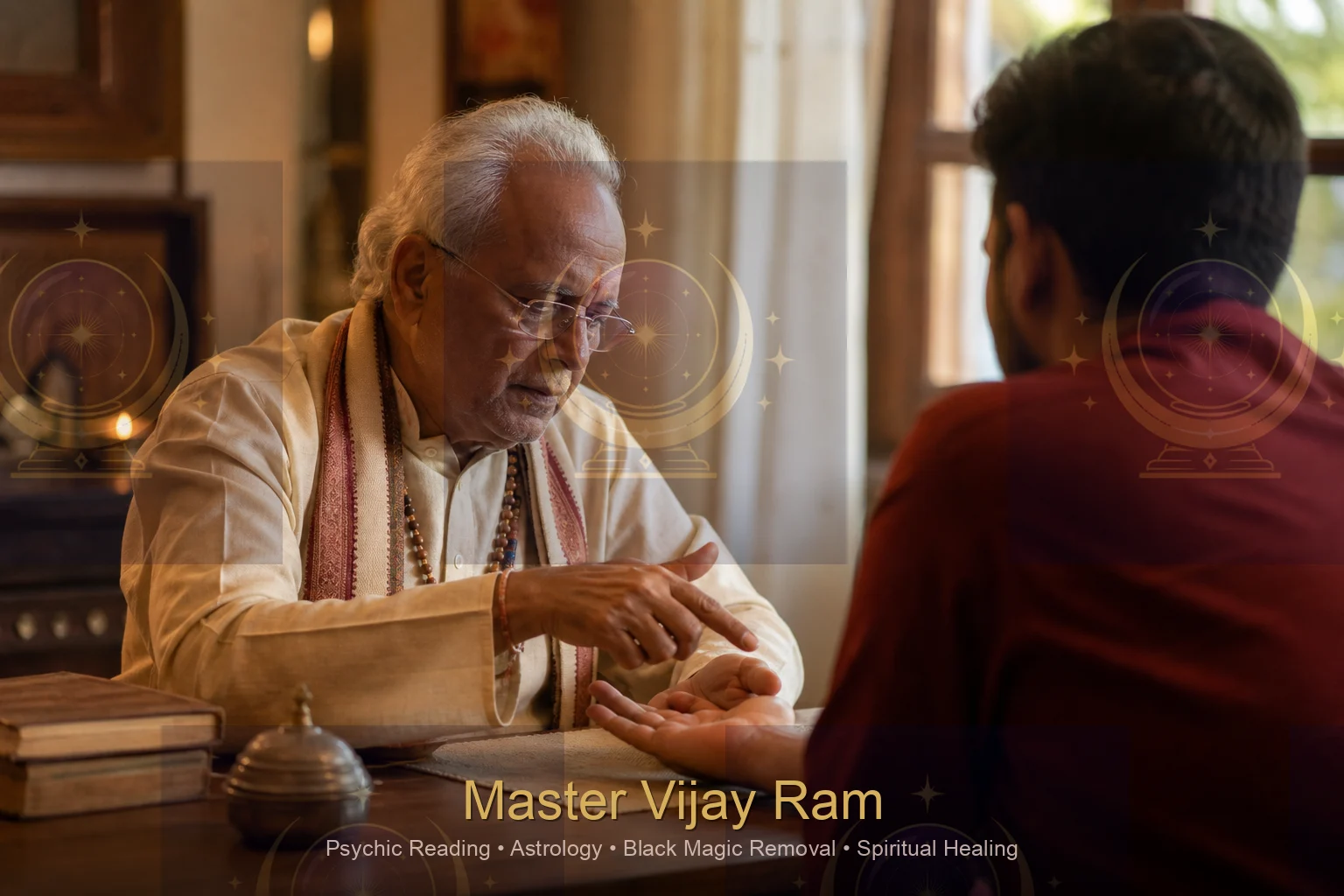 Palm reading consultation session with Master Vijay Ram in Kitchener