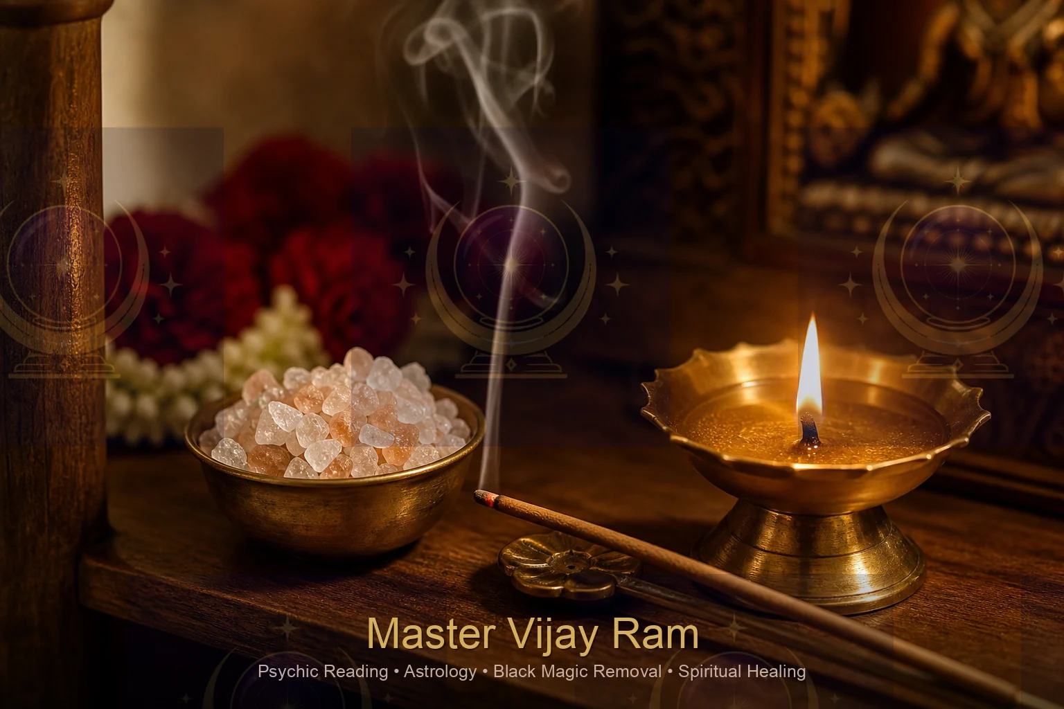 Traditional cleansing items used in home protection guided by Master Vijay Ram