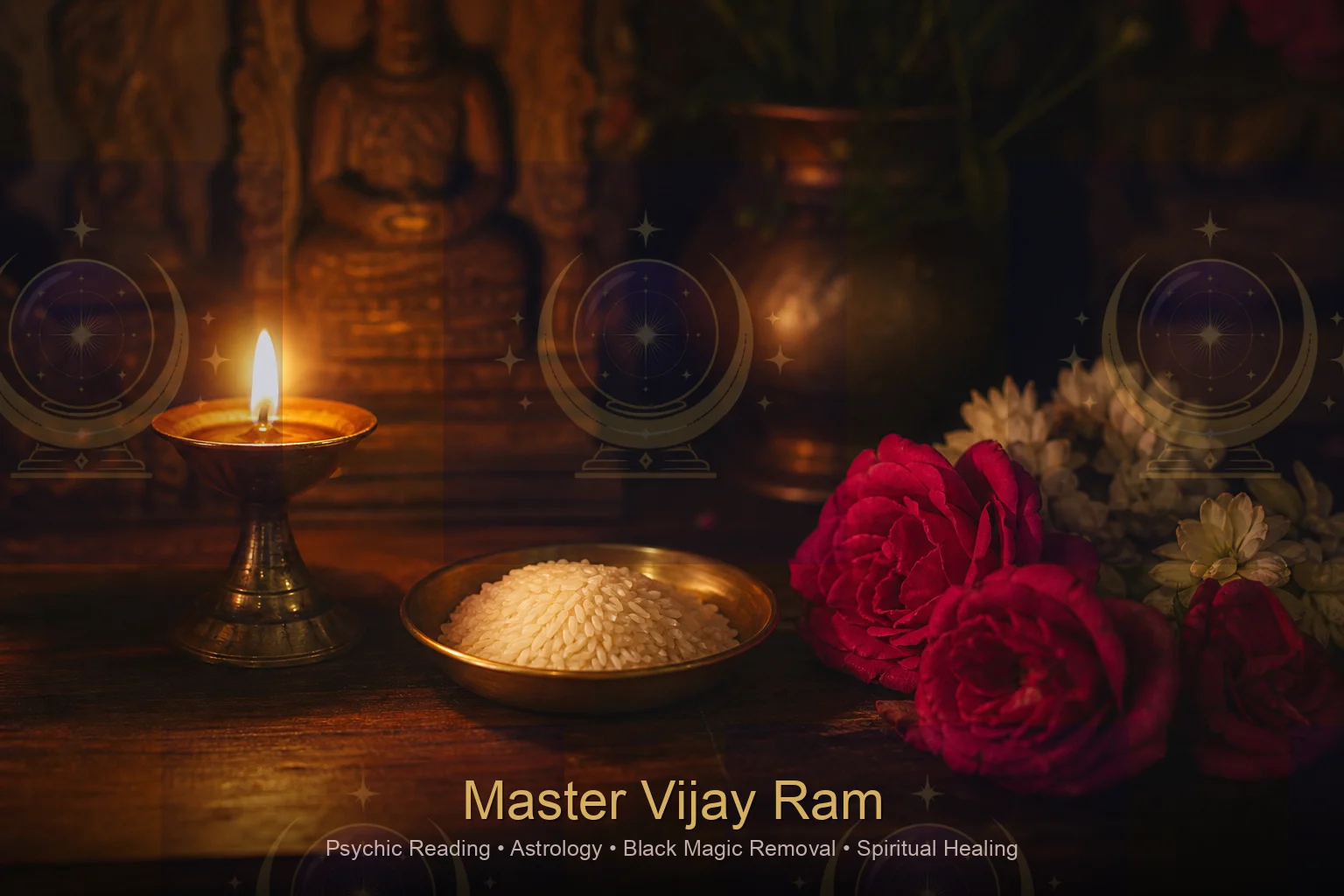 Simple spiritual remedy setup used by Master Vijay Ram