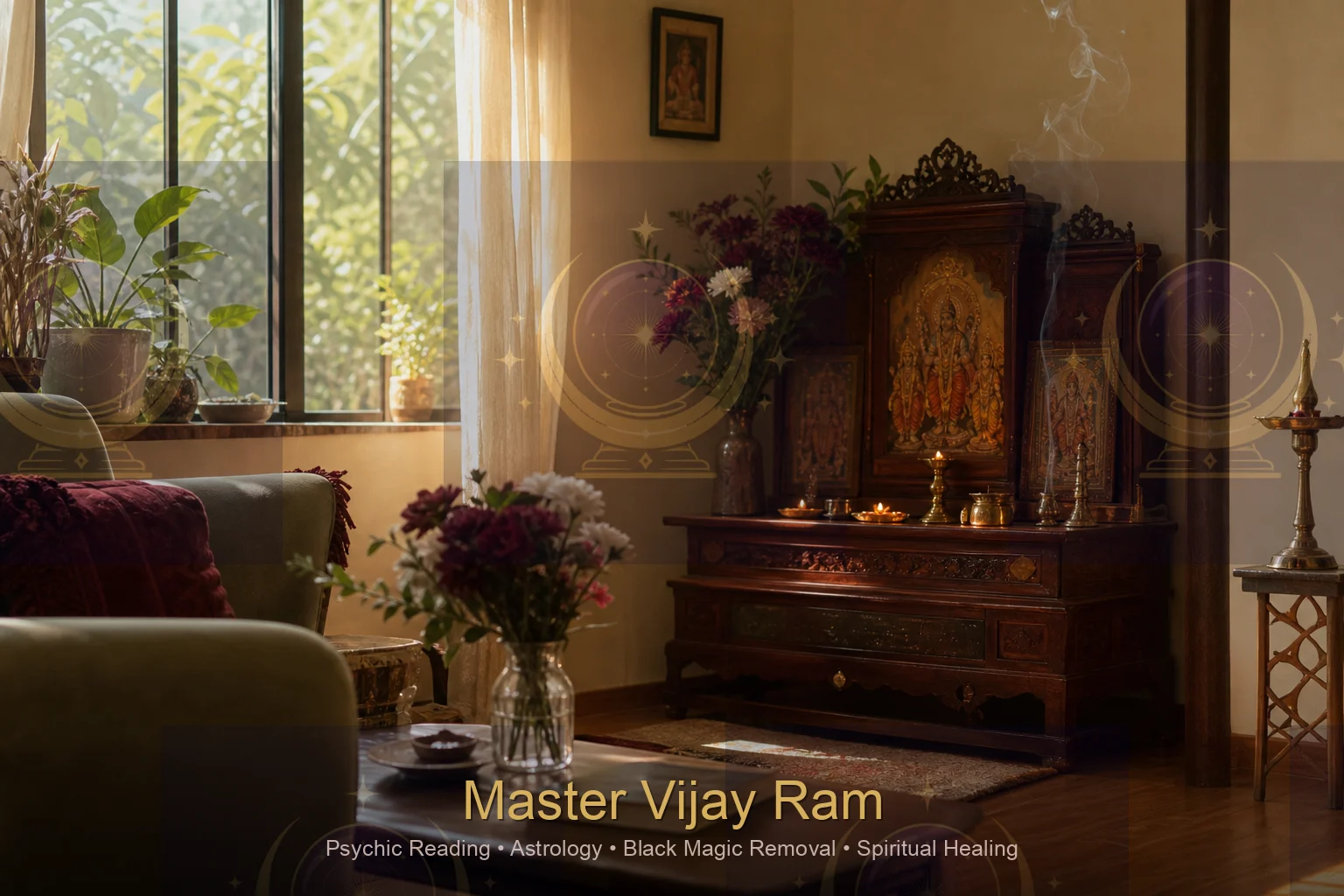 Peaceful home after negative energy cleansing guided by Master Vijay Ram