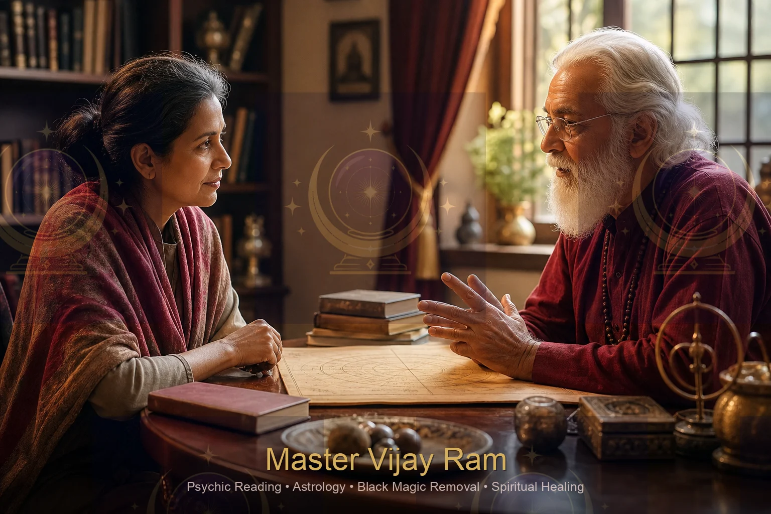 Client consultation on Vedic astrology with Master Vijay Ram